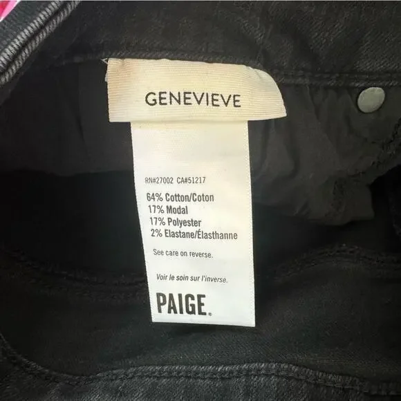 Paige Genevieve Black Flare Leg Denim Jeans Size 32 - Picture 6 of 7